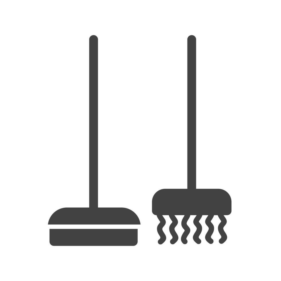 Broom Glyph Black Icon vector