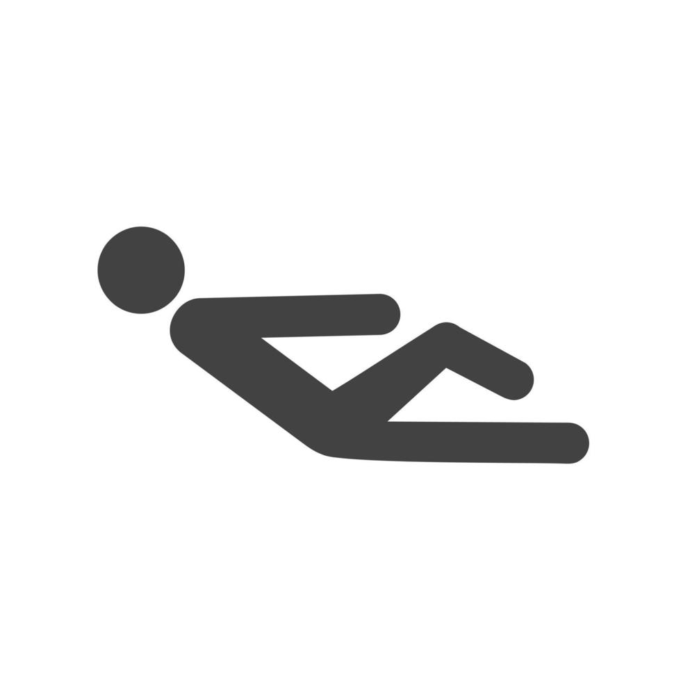 Sitting and Stretching Glyph Black Icon vector