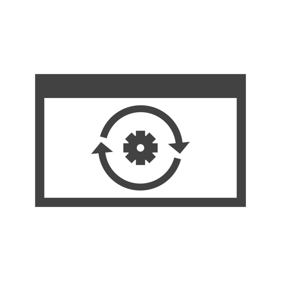 Reverse Engineering Glyph Black Icon vector