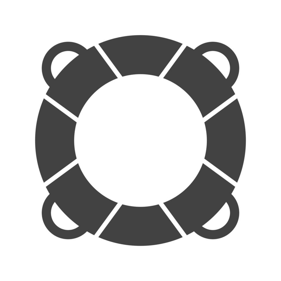 Life Saving Tube Glyph Black Icon vector