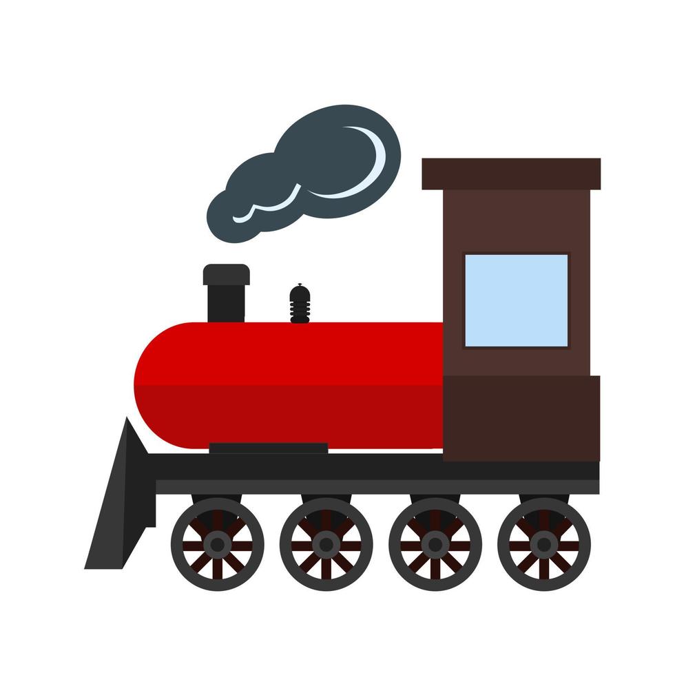 icono multicolor plano de tren de vapor vector