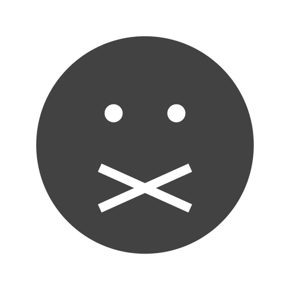 Don't Tell Glyph Black Icon vector