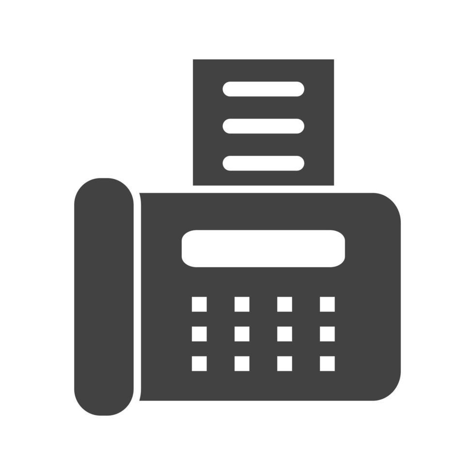 Fax Machine Glyph Black Icon vector