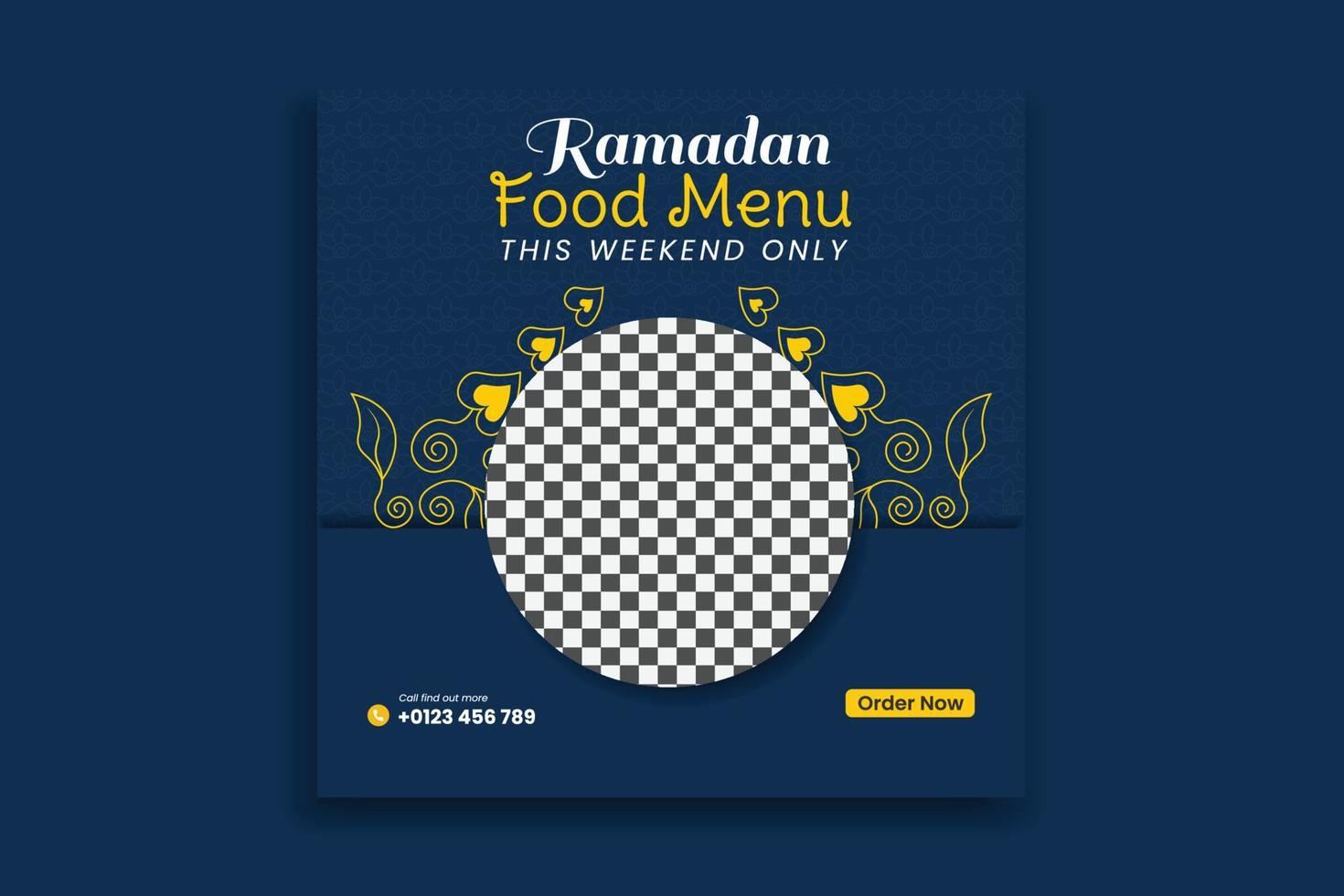 food social media template, restaurant food menu design, web banner, social media post vector