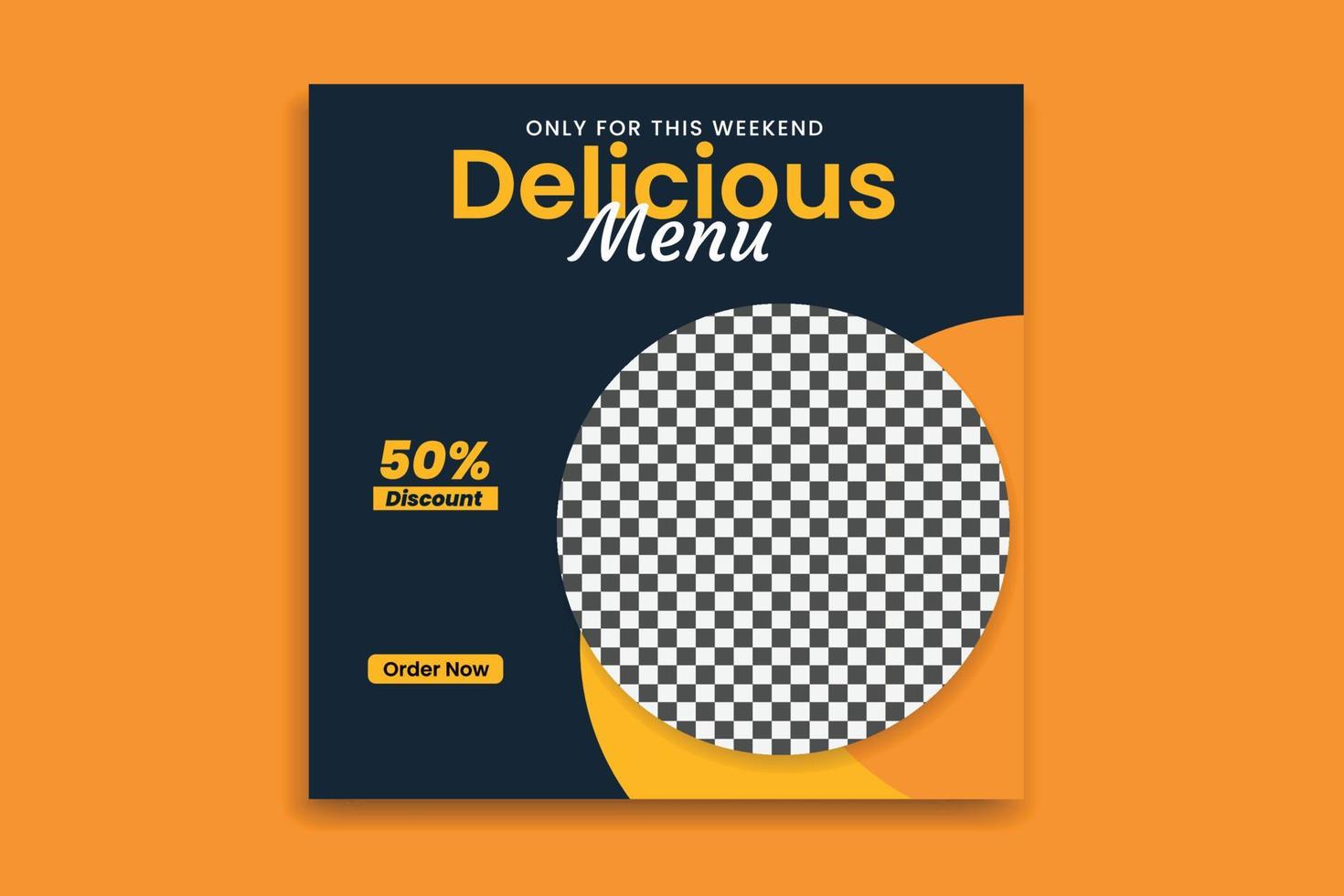 social media post. food social media template. web banner design promo banner, FREE Vector