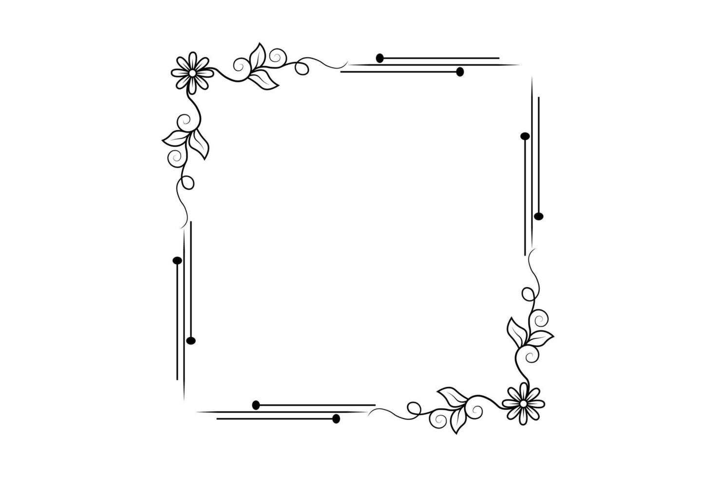 flower frame vector, floral hand drawing frame, free vector