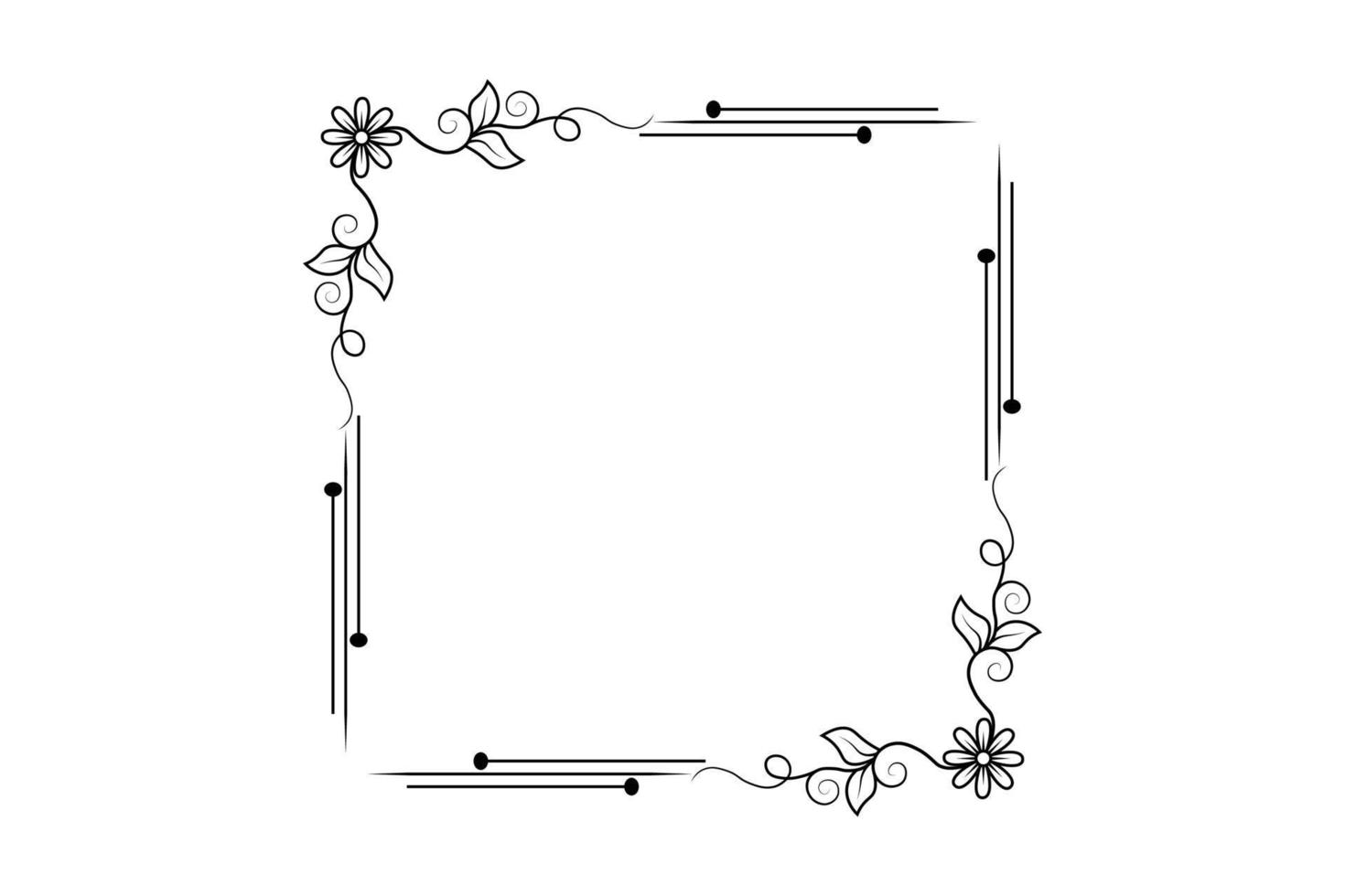 flower frame vector, floral hand drawing frame, free vector