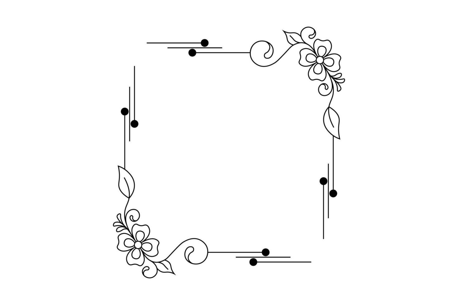 flower frame vector, floral hand drawing frame, free vector