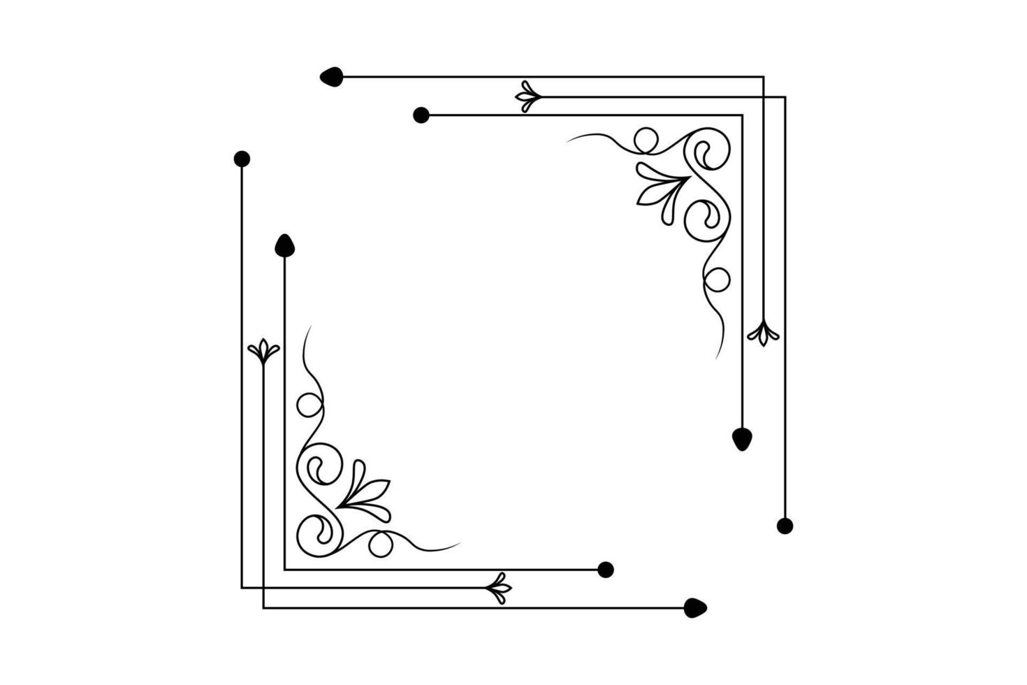 flower frame vector, floral hand drawing frame, free vector