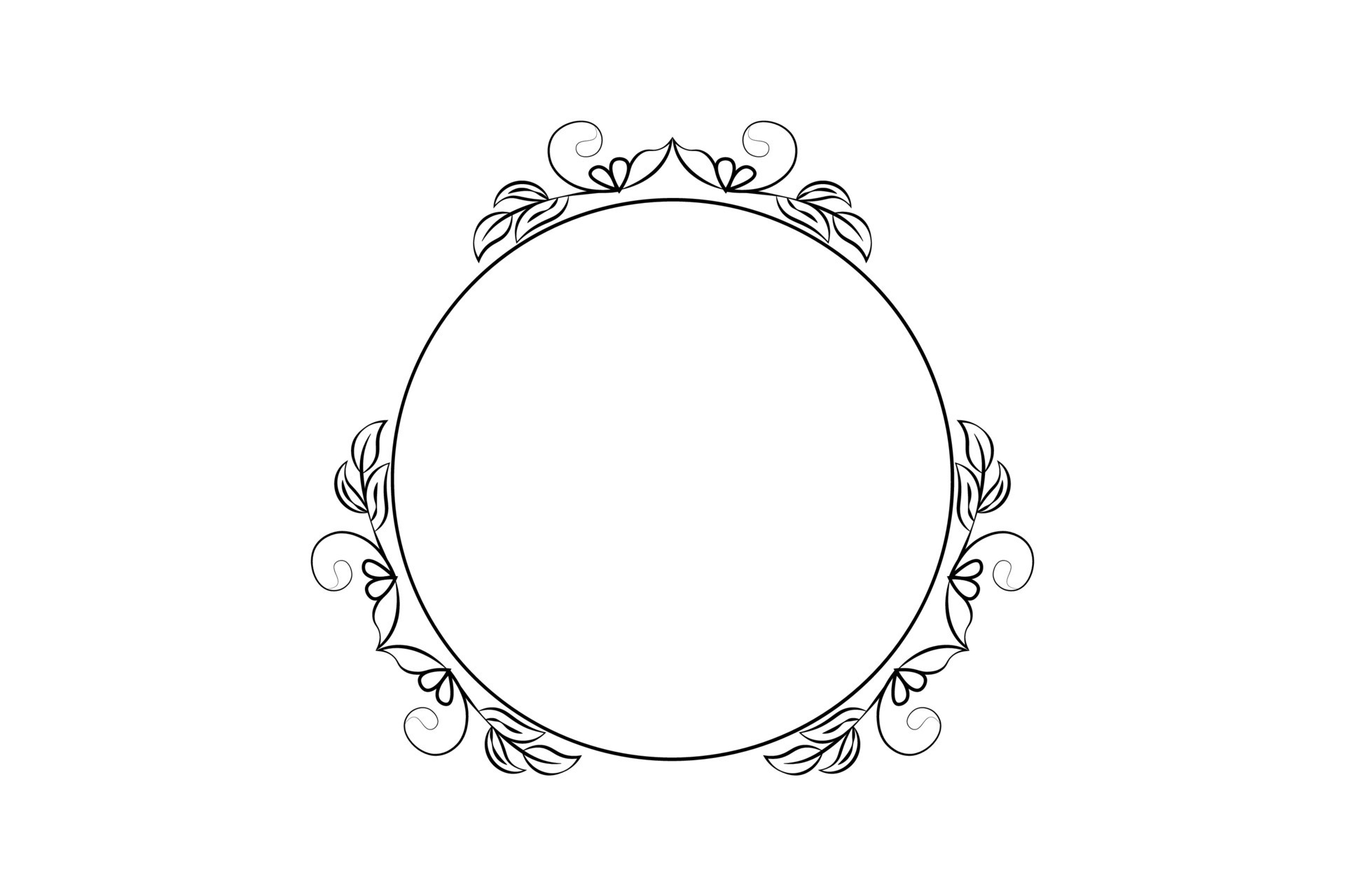 outline flower circle frame, floral rounded frame, free vector 8302353  Vector Art at Vecteezy