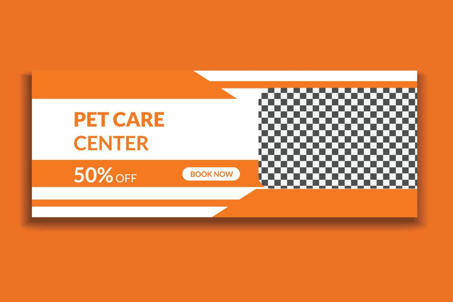 pet social media cover template,  web banner design, social media template, free vector