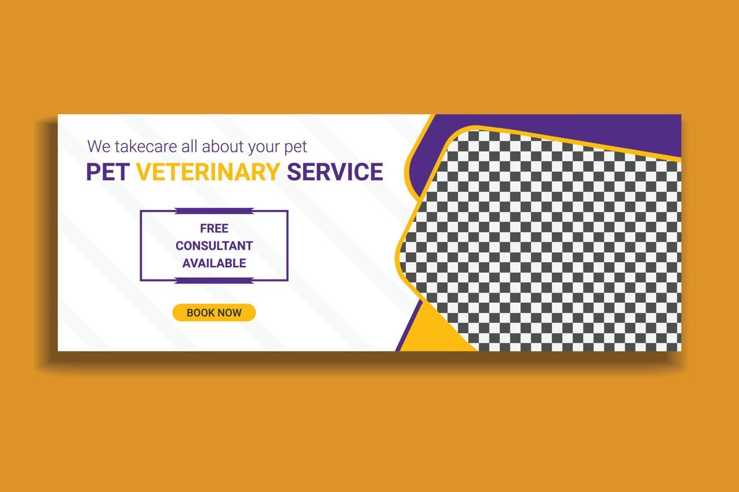 pet social media cover template,  web banner design, social media template, free vector