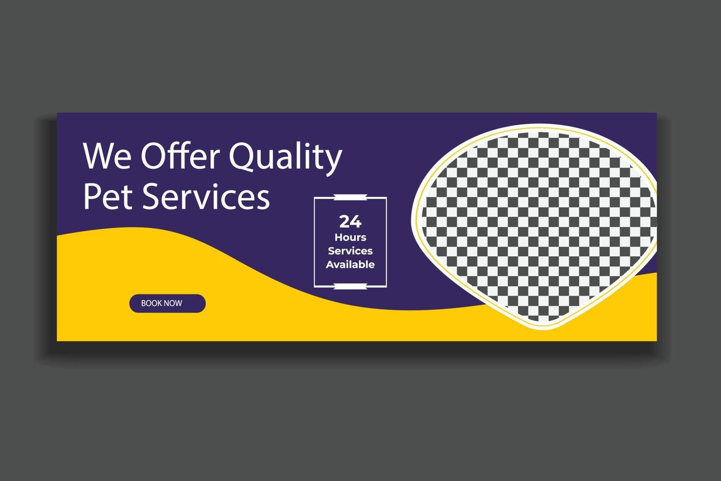 pet social media cover template,  web banner design, social media template, free vector