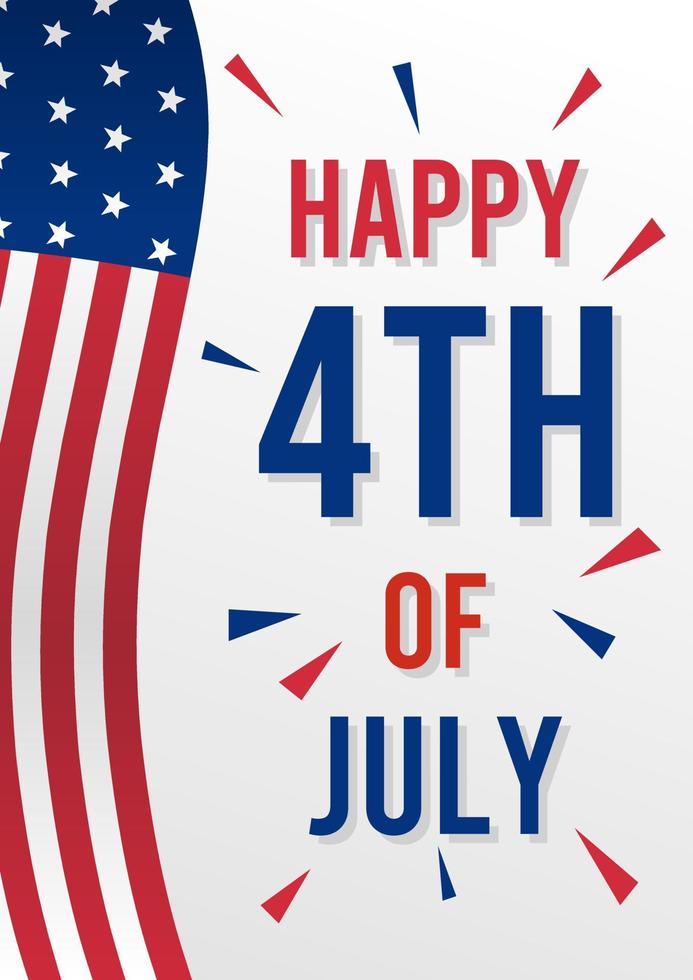 feliz cartel del 4 de julio para celebrar y conmemorar el día de la independencia americana vector