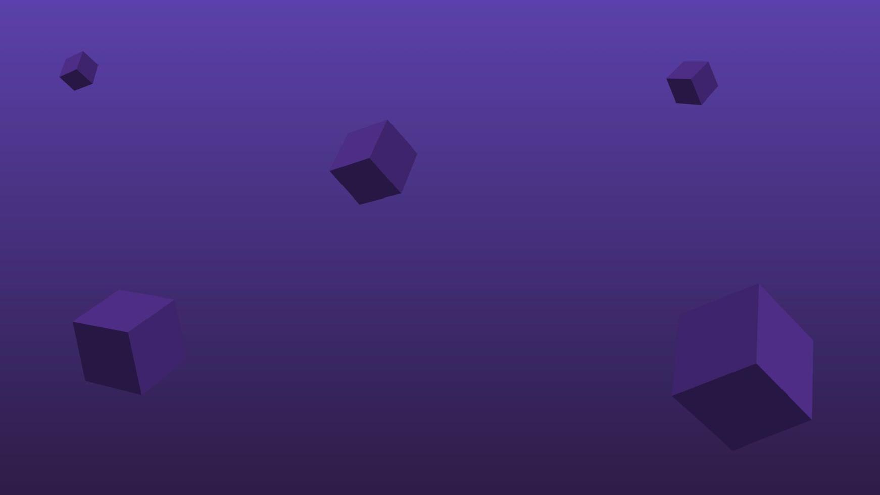 fondo degradado morado oscuro con múltiples cubos vector