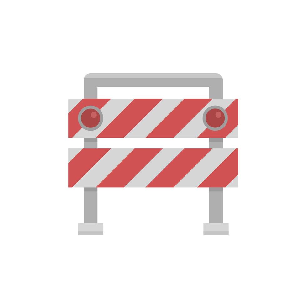 ilustración de icono plano de barrera con líneas rojas. barrera de construcción, carretera y reparación vector