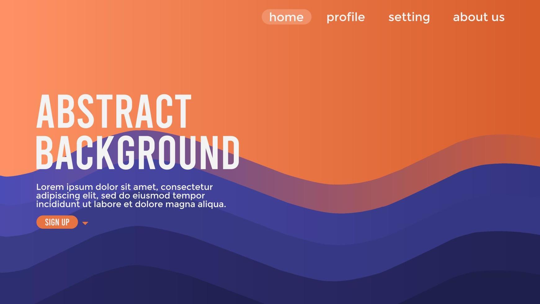 purple wavy and gradient background template for website landing page vector