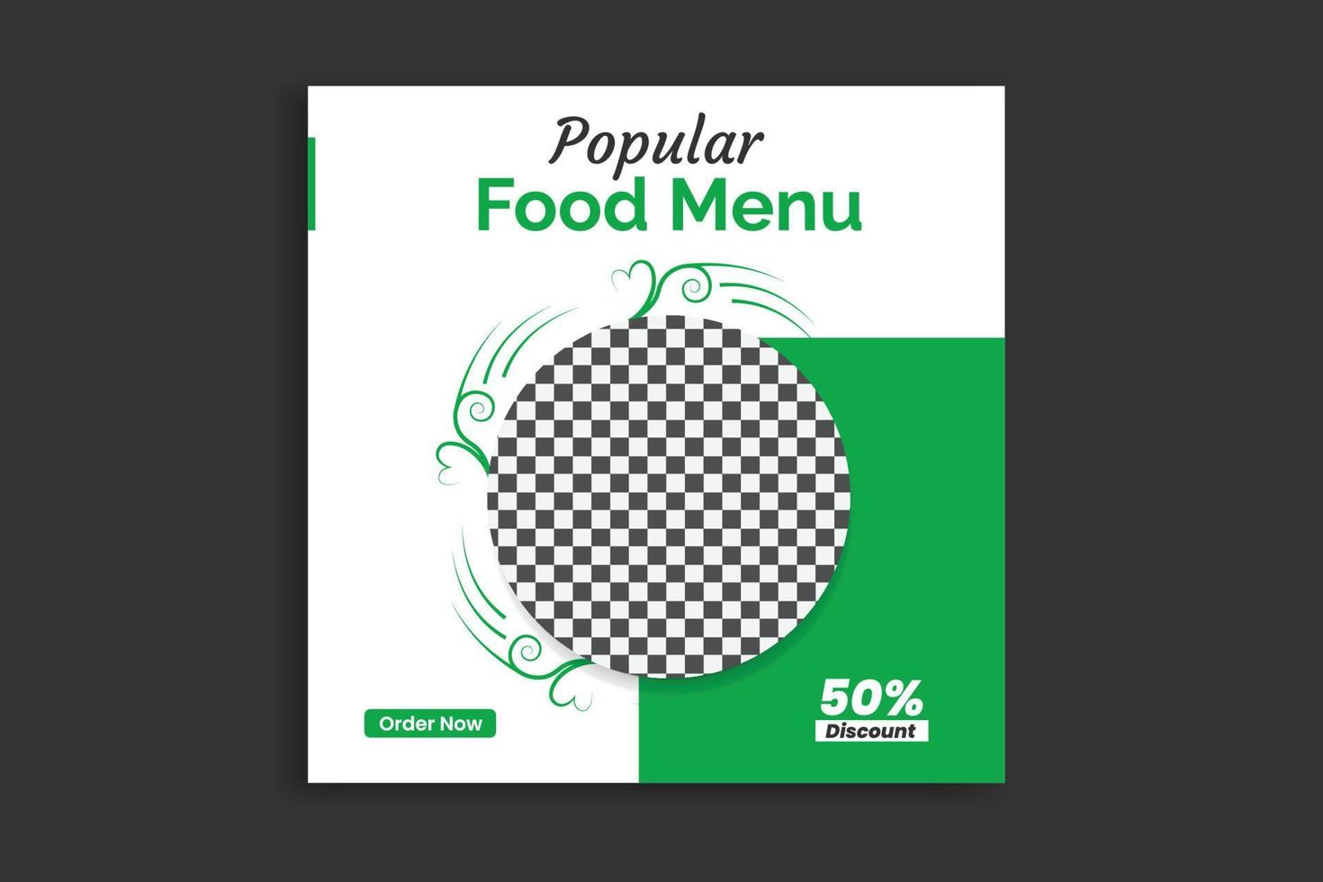 social media post. food social media template. web banner design promo banner, FREE Vector