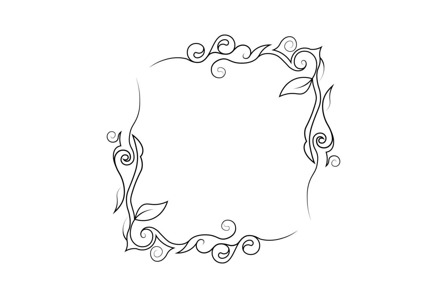 vector de marco de flores, marco de dibujo de mano floral, vector libre