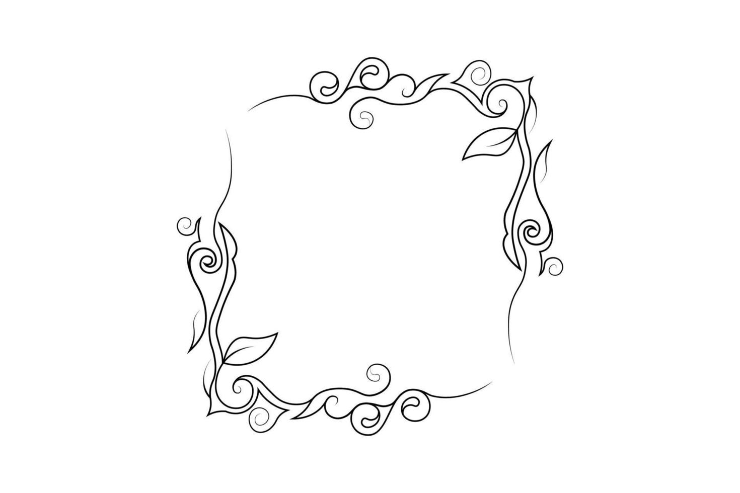 flower frame vector, floral hand drawing frame, free vector