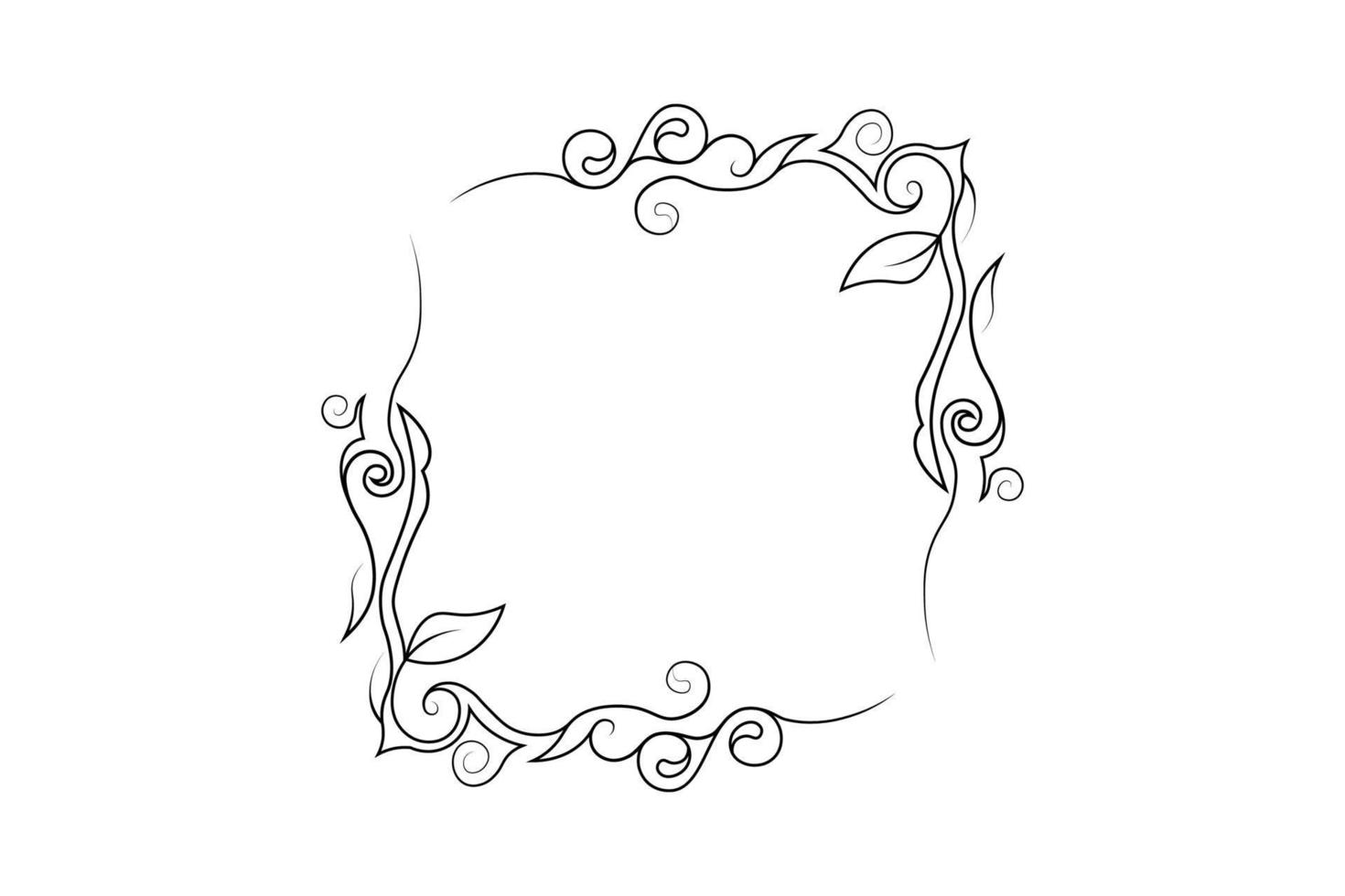 flower frame vector, floral hand drawing frame, free vector