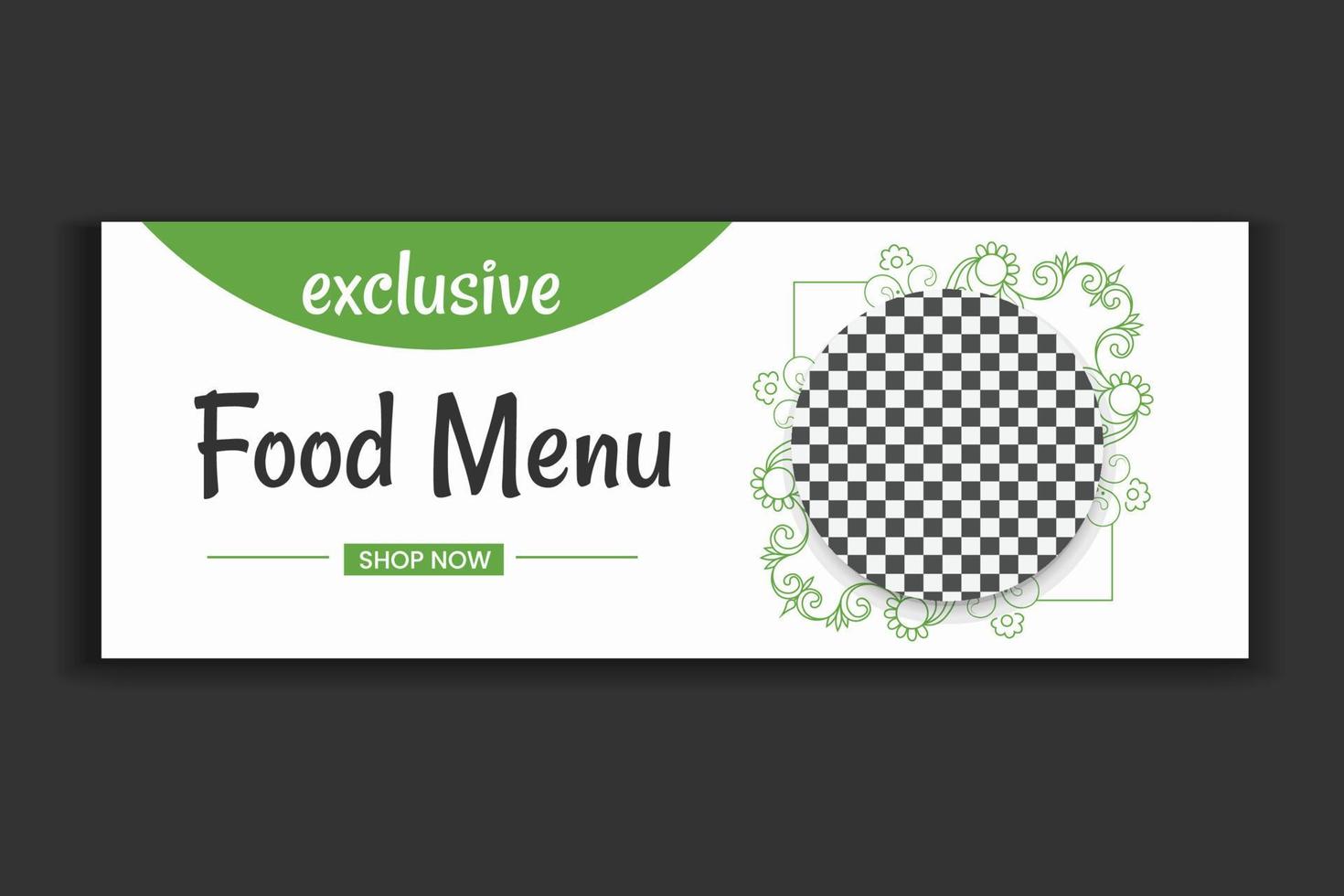food social media cover template, restaurant food web banner design, social media template. free vector