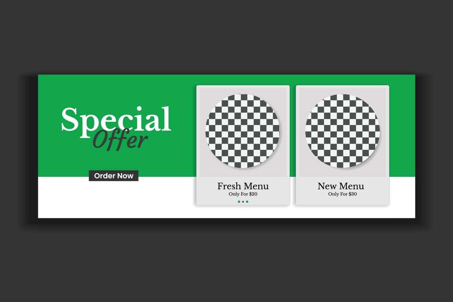 food social media cover template, restaurant food web banner design, social media template. free vector