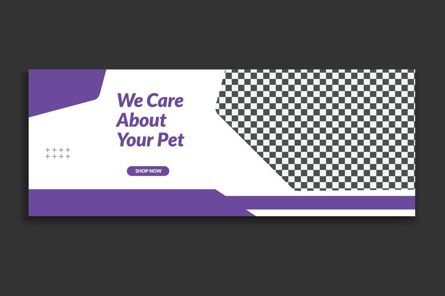 pet social media cover template,  web banner design, social media template, free vector