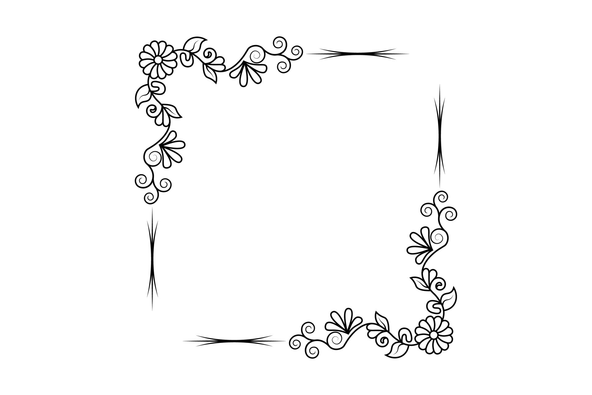 flower frame vector, floral hand drawing frame, free vector 8302181
