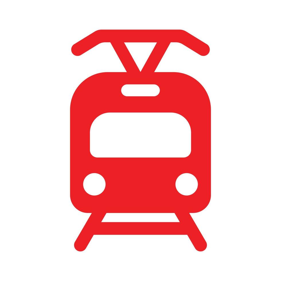 eps10 icono o logotipo de tranvía vectorial rojo en un estilo moderno y plano simple aislado en fondo blanco vector