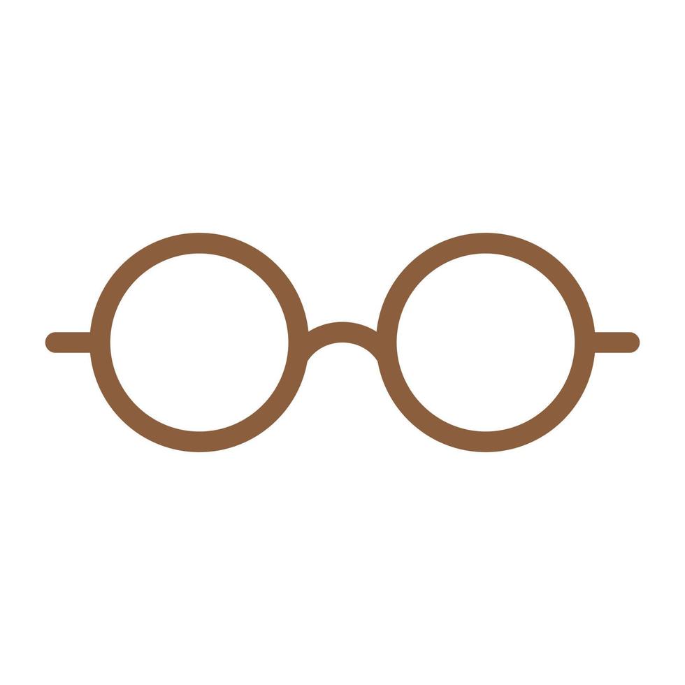 eps10 icono o logotipo de anteojos redondos vectoriales marrones en un estilo moderno sencillo y plano aislado en fondo blanco vector