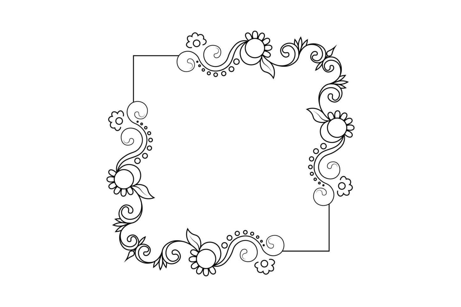 flower frame vector, floral hand drawing frame, free vector