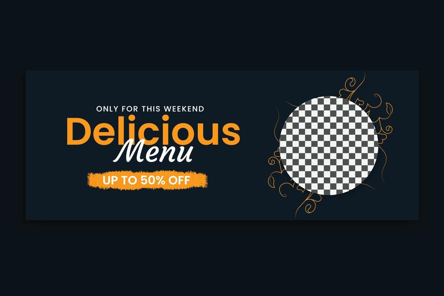 food social media cover template, restaurant food web banner design, social media template. free vector