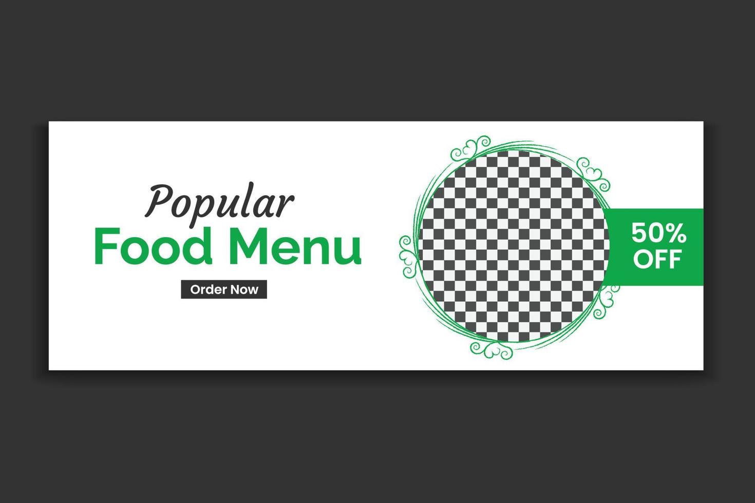 plantilla de portada de redes sociales de comida, diseño de banner web de comida de restaurante, plantilla de redes sociales. vector libre