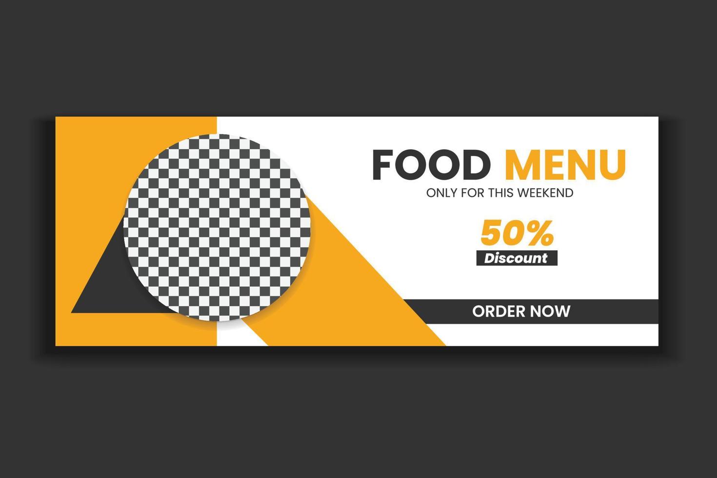 food social media cover template, restaurant food web banner design, social media template. free vector