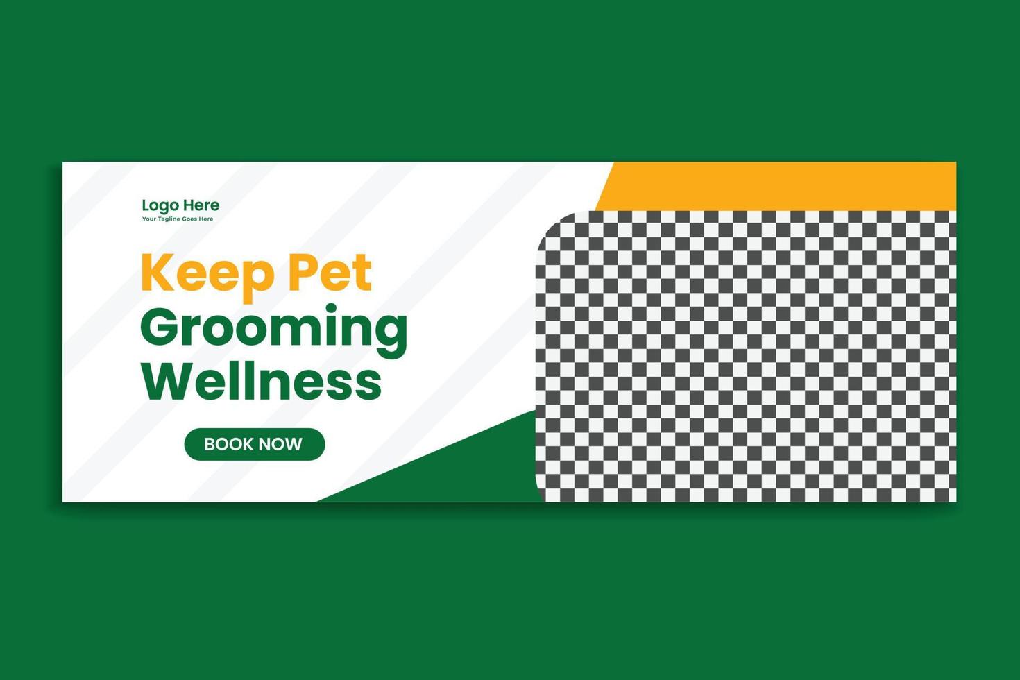 pet social media cover template,  web banner design, social media template, free vector