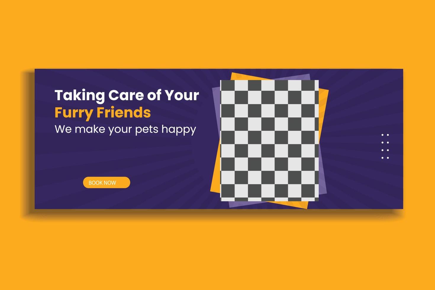 pet social media cover template,  web banner design, social media template, free vector