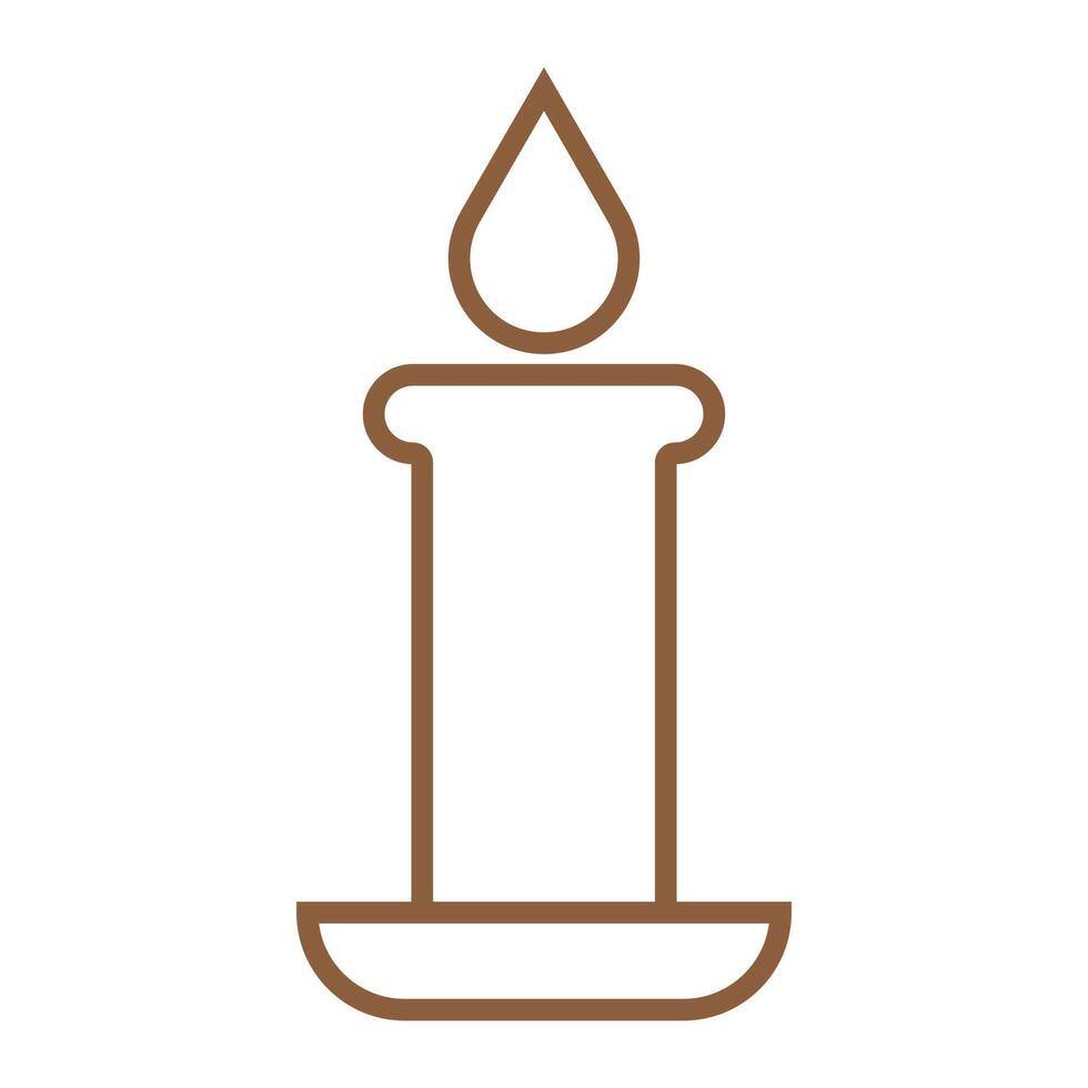 eps10 brown vector candle line art icon or logo in simple flat trendy