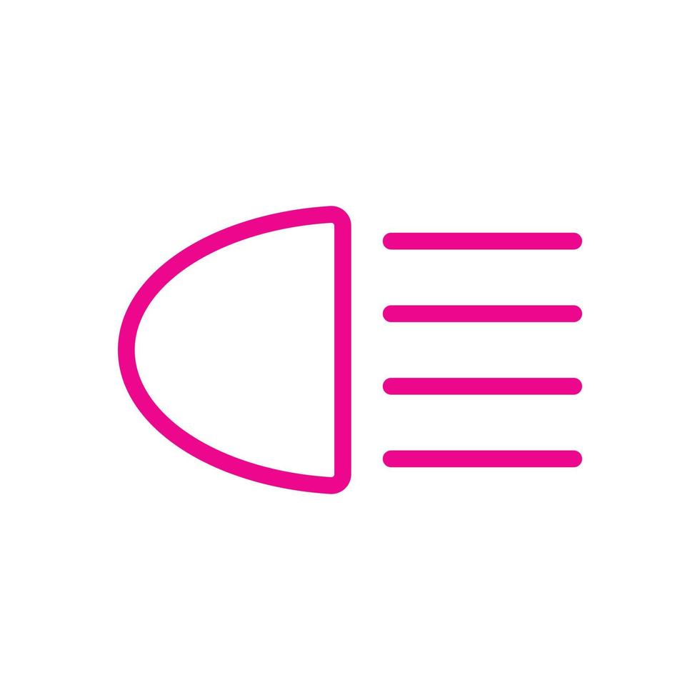 eps10 icono de arte de línea de señal de faro de vector rosa o logotipo en estilo moderno plano simple aislado en fondo blanco