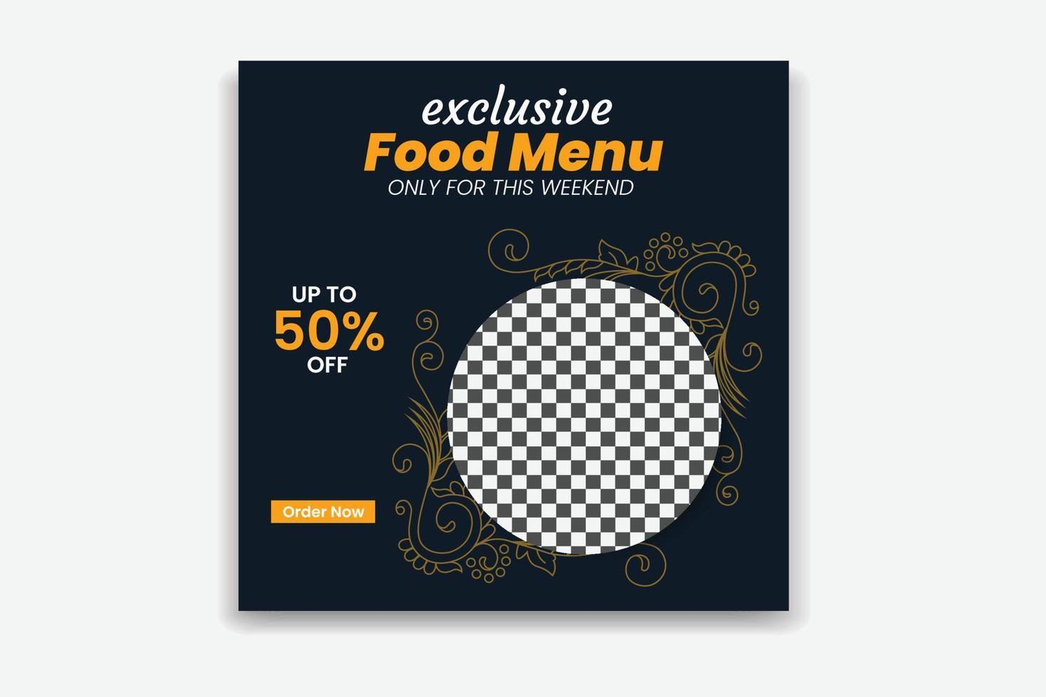 social media post. food social media template. web banner design promo banner, FREE Vector