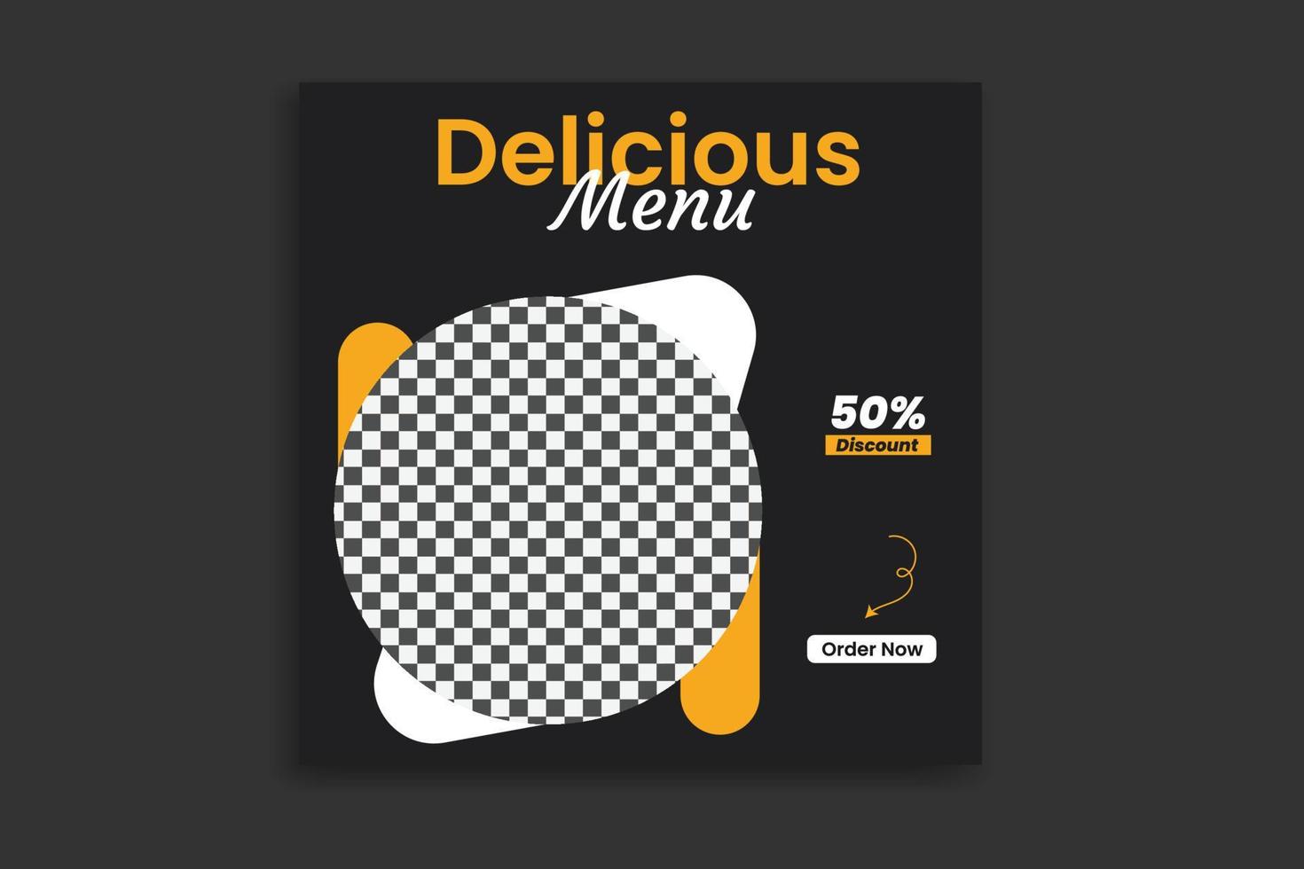 social media post. food social media template. web banner design promo banner, FREE Vector