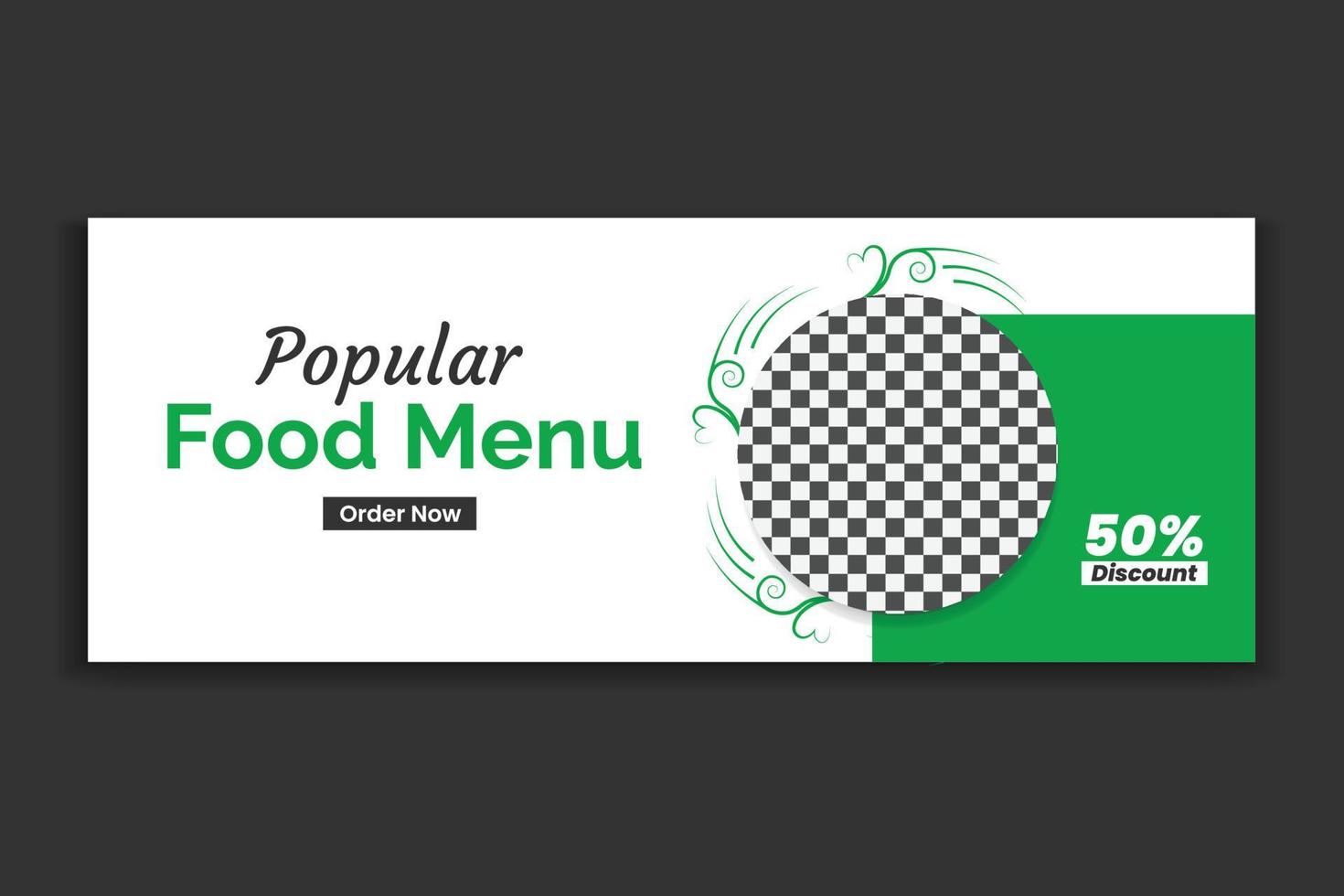 food social media cover template, restaurant food web banner design, social media template. free vector