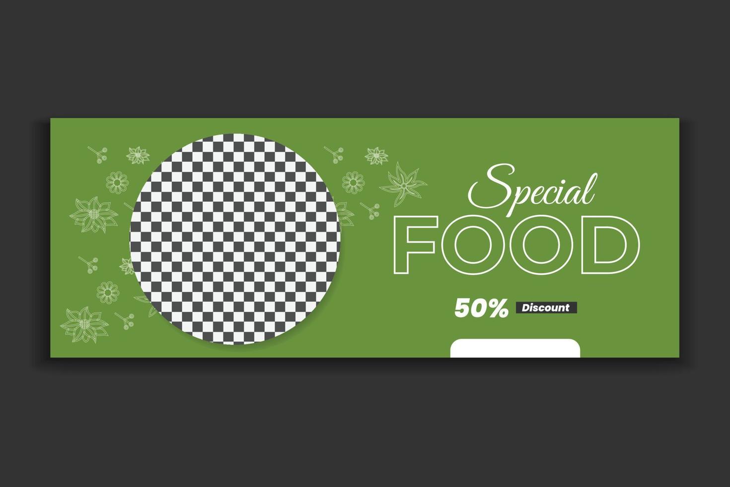 food social media cover template, restaurant food web banner design, social media template. free vector