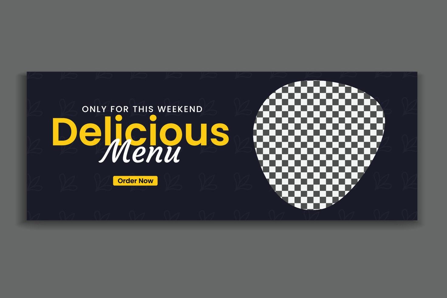 food social media cover template, restaurant food web banner design, social media template. free vector