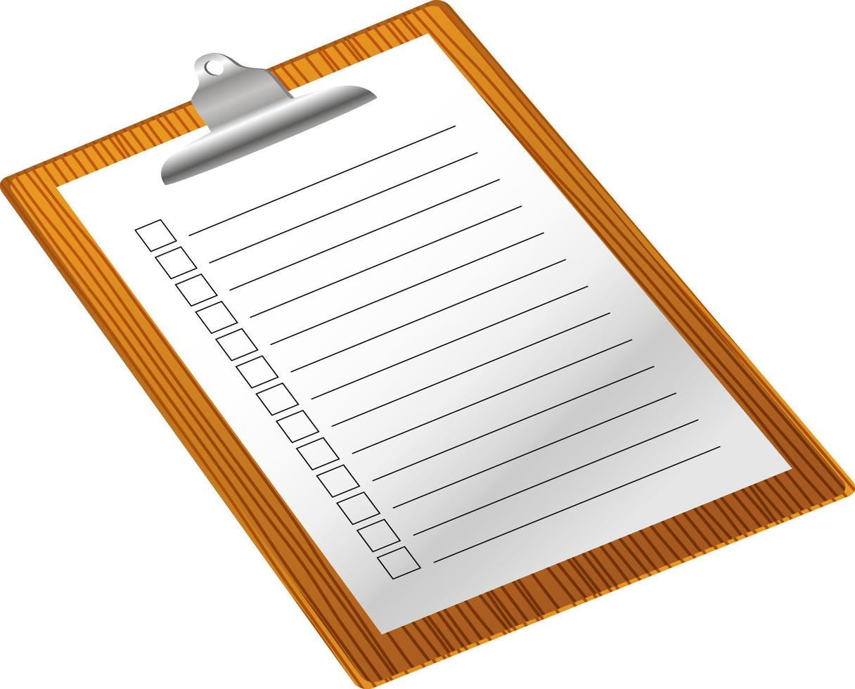 Clip board with notepad vector