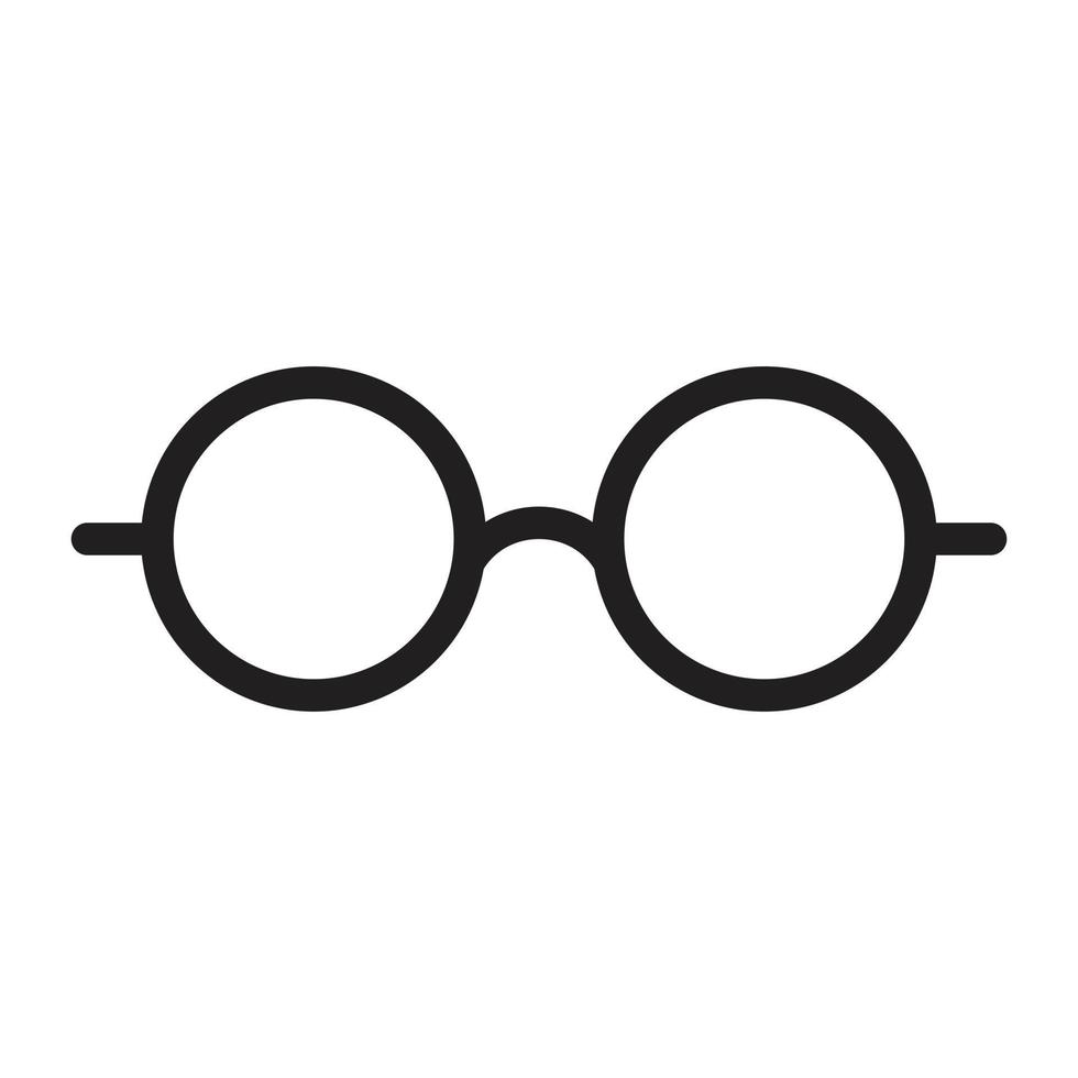 eps10 icono o logotipo de anteojos redondos vectoriales negros en un estilo moderno simple y plano aislado en fondo blanco vector
