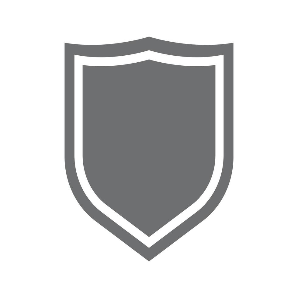 eps10 vector gris escudo icono sólido o logotipo en estilo moderno plano simple aislado en fondo blanco