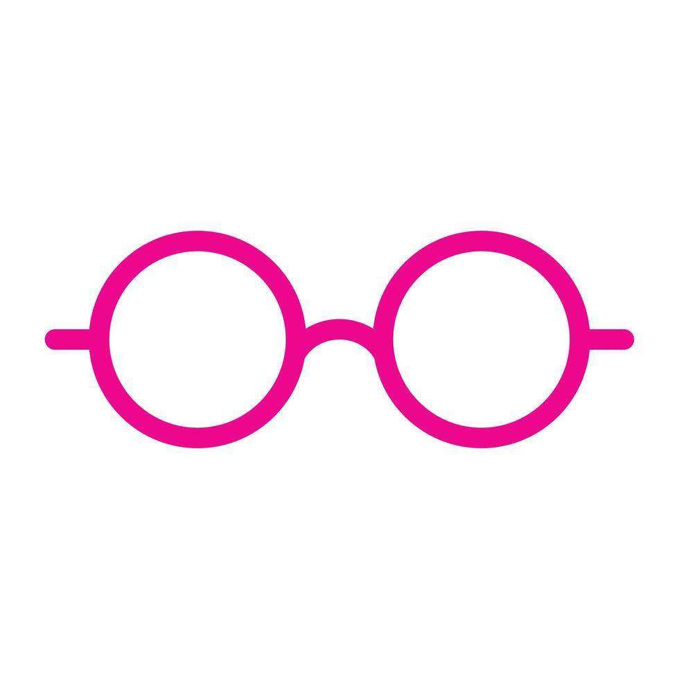 eps10 pink vector round eyeglasses icon or logo in simple flat trendy modern style isolated on white background