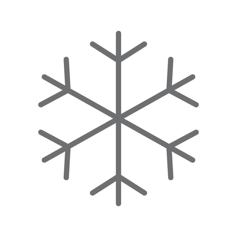 eps10 grey vector snowflake icon or logo in simple flat trendy modern style isolated on white background