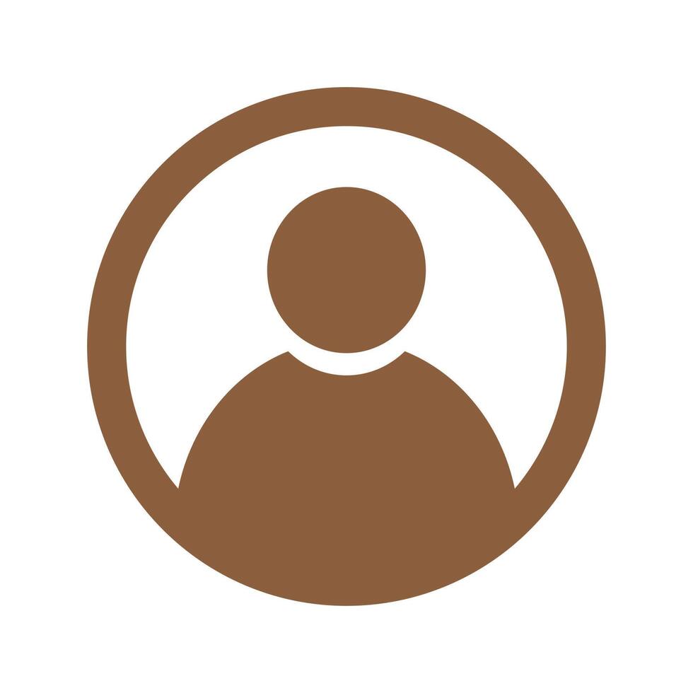 eps10 brown vector user icon or logo in simple flat trendy modern style